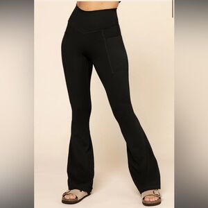 POPFLEX Supersculpt™ Flared Leggings with Pockets - Black Size: MEDIUM 29”
